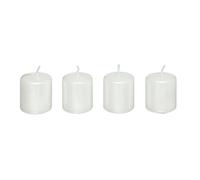 Lot de 4 Bougies Déco ""Satin"" 4cm Blanc