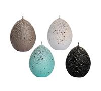 Lot de 4 bougies d'œufs de Pâques - Bougies pour œufs de Pâques - Turquoise pastel - Dimensions H x Ø 6,5 x 4 cm