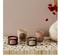 Home Deco Factory – Coffret 4 bougies parfumées Éléments 8 cm – 4 senteurs – Beige