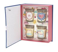 Home Deco Factory - Coffret 4 bougies parfumées BO0199 Fleur de Coton - Verre Bleu