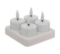 Lot de 4 Bougies LED Rechargeables "Aitor" 10cm Blanc