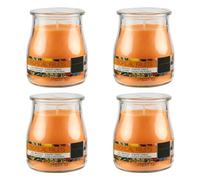 Lot de 4 Bougies Parfumées Fruits Tropicaux, Bougie Parfumée en Verre 24 Heures de Combustion