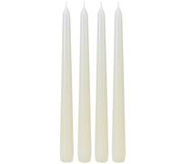 Lot de 4 bougies pointues, bougies de table, bougies de table, bougies de chandelier, en blanc, contenu de la livraison : 4 pièces, dimensions : H x Ø env. 25 x 2 cm.