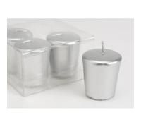 Lot de 4 bougies Votive 4,6 x 5,1 cm argent
