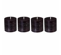 Lot de 4 Bougies Votives Rustic 4,5cm Noir