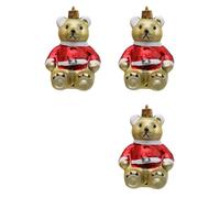 Lot de 4 Boules colorées pour décoration d ' Arbre de Noël avec Pendentif à Suspendre en Forme de Père Noël/Chien/Ours pour décorations de Vacances