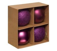 Lot de 4 Boules de Noël Jokli 10cm Violet