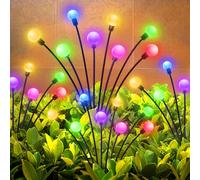 Lot de 4 boules lumineuses solaires, 32 LED multicolores, indice de protection IP65, avec système de suspension