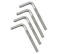 Lot de 4 boulons d'ancrage à béton M10 x 80 mm en acier inoxydable 304 à angle droit avec crochets de fixation