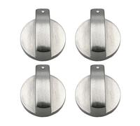Lot de 4 boutons de commande de cuisinière à gaz en métal argenté de 8 mm, adaptateur de commutateur de four, verrouillage de contrôle de surface de cuisson, pièces de cuisinière