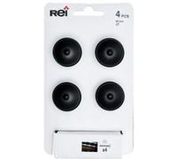 Rei Blister avec 4 boutons ronds pour meuble fabriqué en ZAMAK Finition noire mate MOD.3121 Ø30 mm