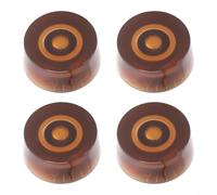 Lot de 4 boutons de réglage de guitare en haut design pour guitare électrique Lp Contrôle du volume et de la tonalité Transparent Noir Blanc Or Bleu Ensemble d'accessoires en plastique (marron)