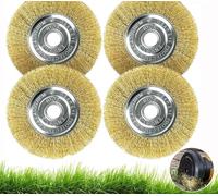Lot de 4 brosses à joints en fil d'acier-Compatible avec Gloria Multibrush et autres brosses métalliques-10 mm de large - Brosse ronde de rechange