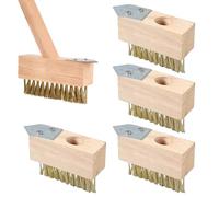 Lot de 4 brosses de rechange pour joints de mauvaises herbes avec poils en acier, brosse de jardin, brosse en acier, brosse de nettoyage des joints, brosse en acier, brosse de rechange pour mousse et