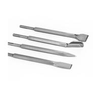 Lot de 4 burins SDS Plus 250 mm, pointe réglage, gouge à rainure, burin plat, marteau perforateur électrique, foret for béton, briques, murs, perçage