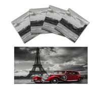 Lot de 4 cache-lampes fluorescentes Paris Tour Eiffel pour plafonnier | Décoration de plafond magnétique pour salle de ureau, maison