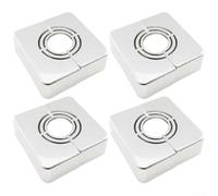 Lot de 4 cache-tuyaux de radiateur chromés de 15 mm pour chauffage central, salle de bain, cuisine, mur, bride fendue, anneau de garniture ABS