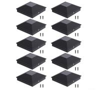 Lot de 4 caches de poteaux de clôture en plastique résistants aux intempéries de 12,7 cm pour poteaux en bois d'extérieur, protection UV, noir