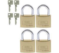 Lot de 4 cadenas à anse longue et clé commune en laiton Burg-Wachter 40mm