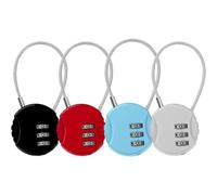 Lot de 4 Cadenas Code à 3 Chiffres, Cadenas Valise Avion Petits Cadenas Cable Cadenas a Code Casier pour Voyage Bagages Valise Sac Casier (4 Couleur)