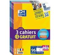 Oxford OpenFlex Lot de 4 Cahiers 96 pages Seyès A4 Couleurs Assortis