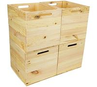 Lot de 4 caisses de rangement en bois Kallax - Convient pour toutes les étagères Kallax et Expédit - Dimensions : 33 x 37,5 x