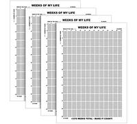 Lot de 4 calendriers muraux de semaines, citations de motivation, décoration murale sans cadre, noir