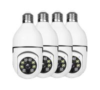 Lot de 4 caméras de sécurité extérieures intégrées à une ampoule, avec douille Wi-Fi 2,4 GHz.