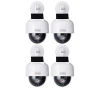 Lot de 4 caméras factice de surveillance solaires professionnelles Speed Dome - Avec objectif, câble et LED clignotantes