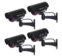 Maclean IR1100 Lot de 4 décorations pour voiture avec LED Wetterfest mit Blinkender LED Innen & Außen Montage Einfache Täuschend echt Sicherheit für Haus, Büro, Geschäft, Garage (4, Noir)