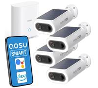 Lot de 4 caméras solaires + station d'enregistrement 32 Go Aosu P1 SE SL-C8E-4H