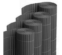 Lot de 4 canisses Brise vue en PVC tube Plat,Clôture protection pour jardin terasse balcon coloris Gris - Hauteur 80 x Longueur 500 cm 1700g/m2 Gris