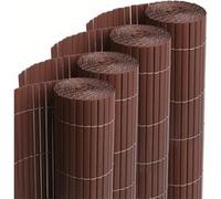 Lot de 4 canisses Brise vue en PVC tube Plat,Clôture protection pour jardin terasse balcon coloris marron foncée - Hauteur 80 x Longueur 500 cm 1700g/m2 Marron