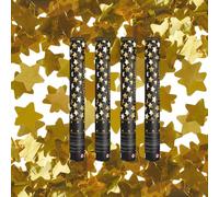 Lot de 4 Canons à Confettis Or 40 cm Étoiles Dorées - Lance Confettis Métallisés - Pluie Dorée Mariage Anniversaire Nouvel An - Canon Fête Air Comprimé - Décoration Événement Gold - Zenda Club