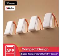 Lot de 4 SONOFF SNZB-02B Capteur température humidité Zigbee, haute précision, point de rosée VPD, historique 6 mois, piles AAA