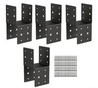 Lot de 4 capuchons de poteau en acier pour poteau de 4 x 4, noir