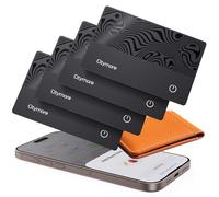 Lot de 4 cartes de suivi pour portefeuille Airtag Bluetooth Tracker Smart Finder pour Apple Air Tag Find My [Certifié Apple MFi] (iOS uniquement) Étanche IP68 Localisateur d'articles pour sacs