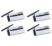 Lot de 4 cartouches d'encre LAMY T10 à grande capacité - compatibles avec tous les modèles de stylos plume Lamy - Contenance: 1,25 ml par cartouche - 5 pièces par paquet - Couleur de l'encre: noir
