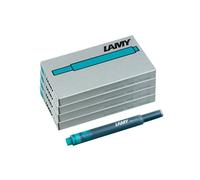 Lot de 4 cartouches d'encre LAMY T10 à grande capacité - compatibles avec tous les modèles de stylos plume Lamy - Contenance: 1,25 ml par cartouche - 5 pcs par paquet - Couleur de l'encre: turquoise