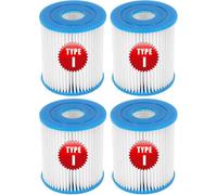 Lot de 4 cartouches filtrantes de type I pour piscine hors sol Bestway, cartouche filtrante de rechange pour piscine gonflable, 7,9 x 8,9 cm, 58093-17