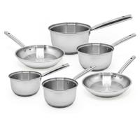 Lot de 4 casseroles 16/18/20/22 cm et 2 poêles en inox 20/24 cm Fackelmann Rhona