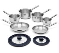 Lot de 4 casseroles 16/18/20/22 cm et 2 poêles en inox 20/28 cm et couvercles Fackelmann Rhona
