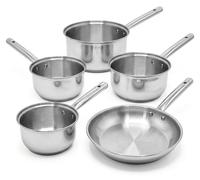 Lot de 4 casseroles 16/18/20/22 cm et poêle 28 cm en inox Fackelmann Rhona