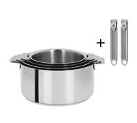 Lot de 4 casseroles Cristel Mutine + 2 poignées amovibles Zénith