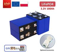 Lot de 4 cellules de batterie lithium-fer-phosphate LiFePO4 3,2 V 100 Ah, BMS en option, système solaire 4S, 12 V, 8S, 24 V, 16S, 48 V 4 pièces 3.2V 100Ah-BMS