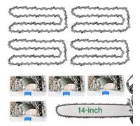 Lot de 4 chaînes de tronçonneuse 14 pouces, pas 3/8 po, 52 maillons, remplacement en alliage à faible recul pour tronçonneuses électriques, compatible avec Echo, Craftsman, Poulan, Ryobi