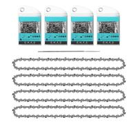 Lot de 4 chaînes de tronçonneuse 3/8" 1,1 mm 52 TG 35 cm avec 1 lime compatibles avec Husqvarna Oregon Bosch Makita Karcher et plus (3/8" 1,1 mm 52 TG)