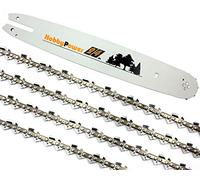 Lot de 4 chaînes de tronçonneuse + épée burin complet 50 cm 3/8 72 TG 1,6 mm pour Stihl MS 440, 460, 461