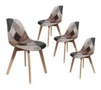 AltoBuy MELO - Lot de 4 Chaises Scandinaves Aspect Vieux Cuir