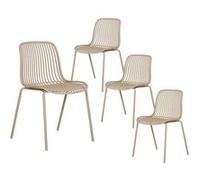 Lot de 4 chaise altobuy en polypropylene empilable non pliable H. 82 cm exterieur beige Beige G